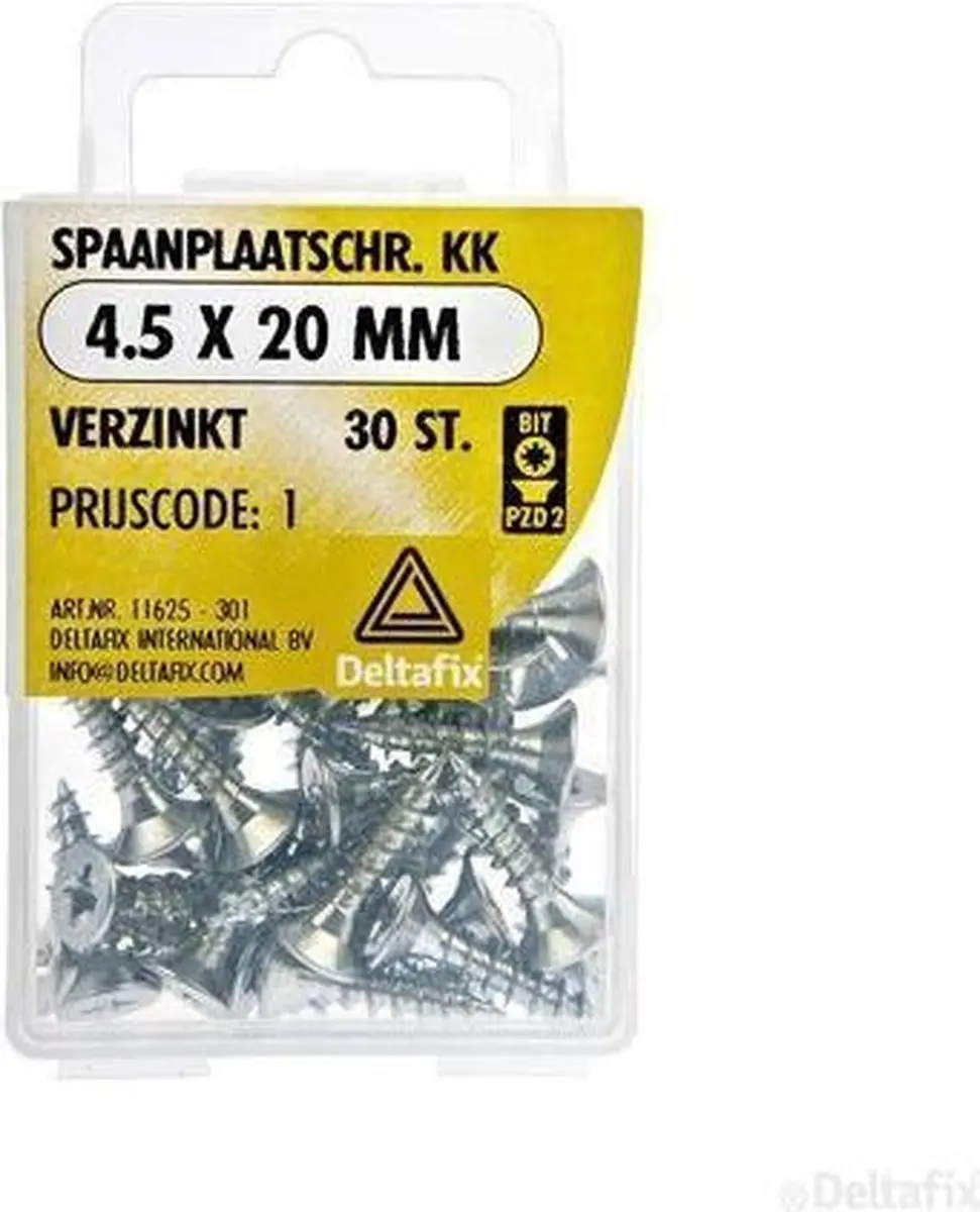 Deltafix Spaanplaatschroeven Pozidriv PZ2 4.5x20mm