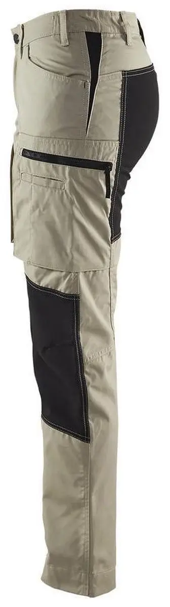Blåkläder Dames Service Werkbroek Stretch 7159-1845 - 42 - Khaki/Zwart