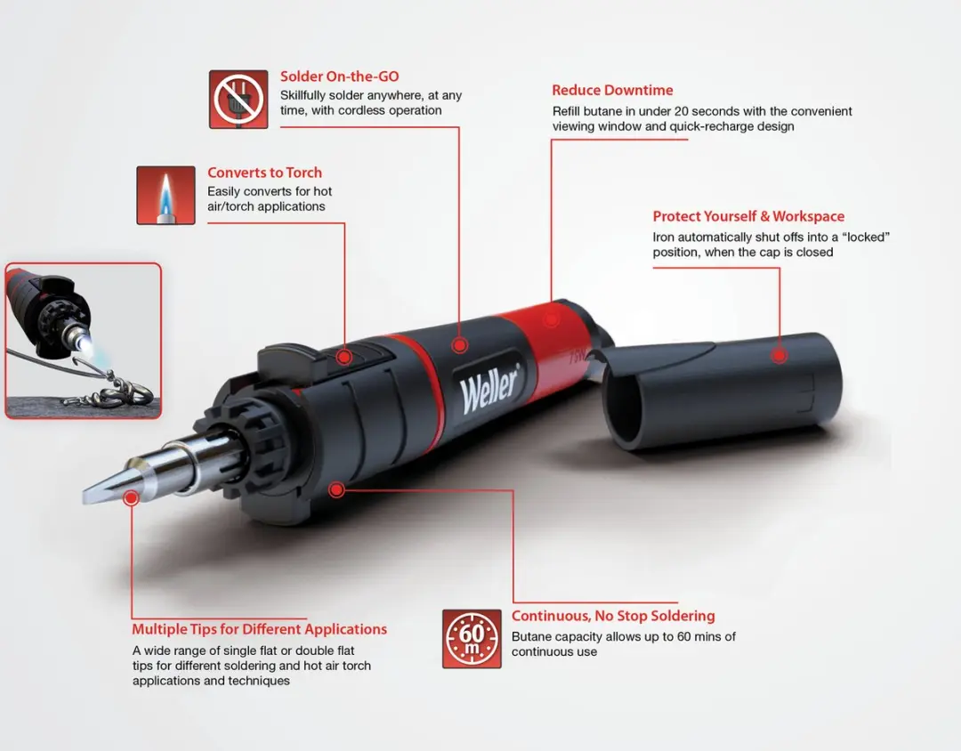 Weller WLBU75EU Draadloze Soldeerbout 75W - 2,4mm Punt - afbeelding 6 van 6