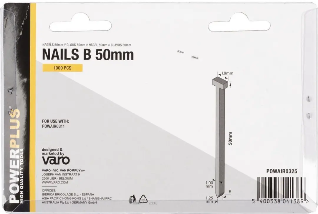 Powerplus POWAIR0325 Nieten - 1000 Stuks - 50mm