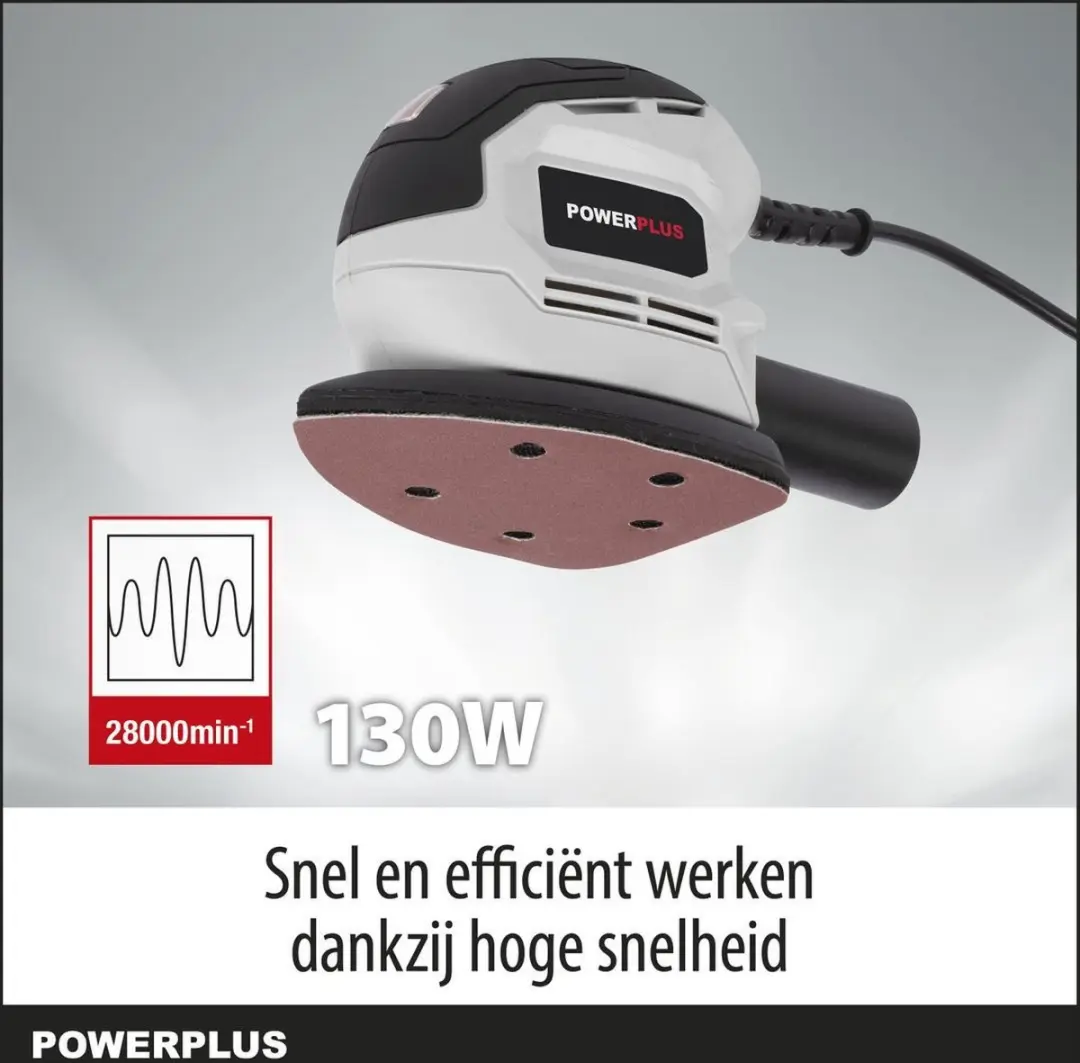 Powerplus POWC40200 Handpalmschuurmachine 130W - met stofzuigeraansluiting