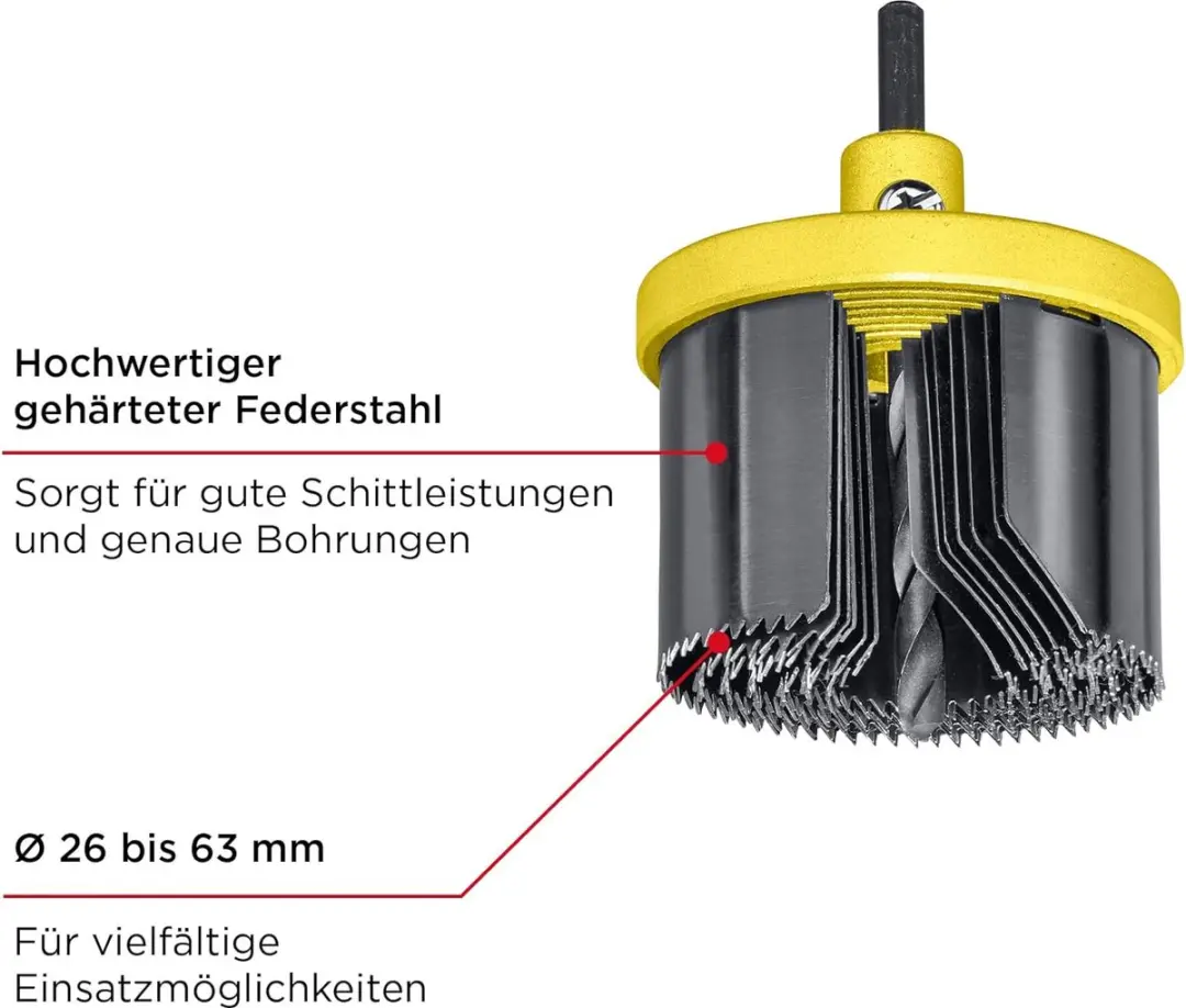 KWB Multiring-gatzaag 7-delig Ø25-63mm - Metaal - 40mm Zaagdiepte - afbeelding 6 van 6