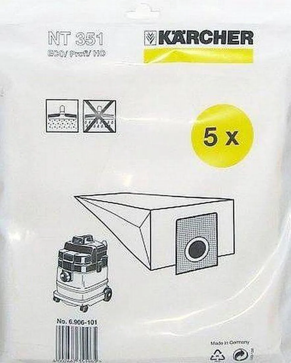 Kärcher NT351 Stofzuigerzakken - 5 Stuks