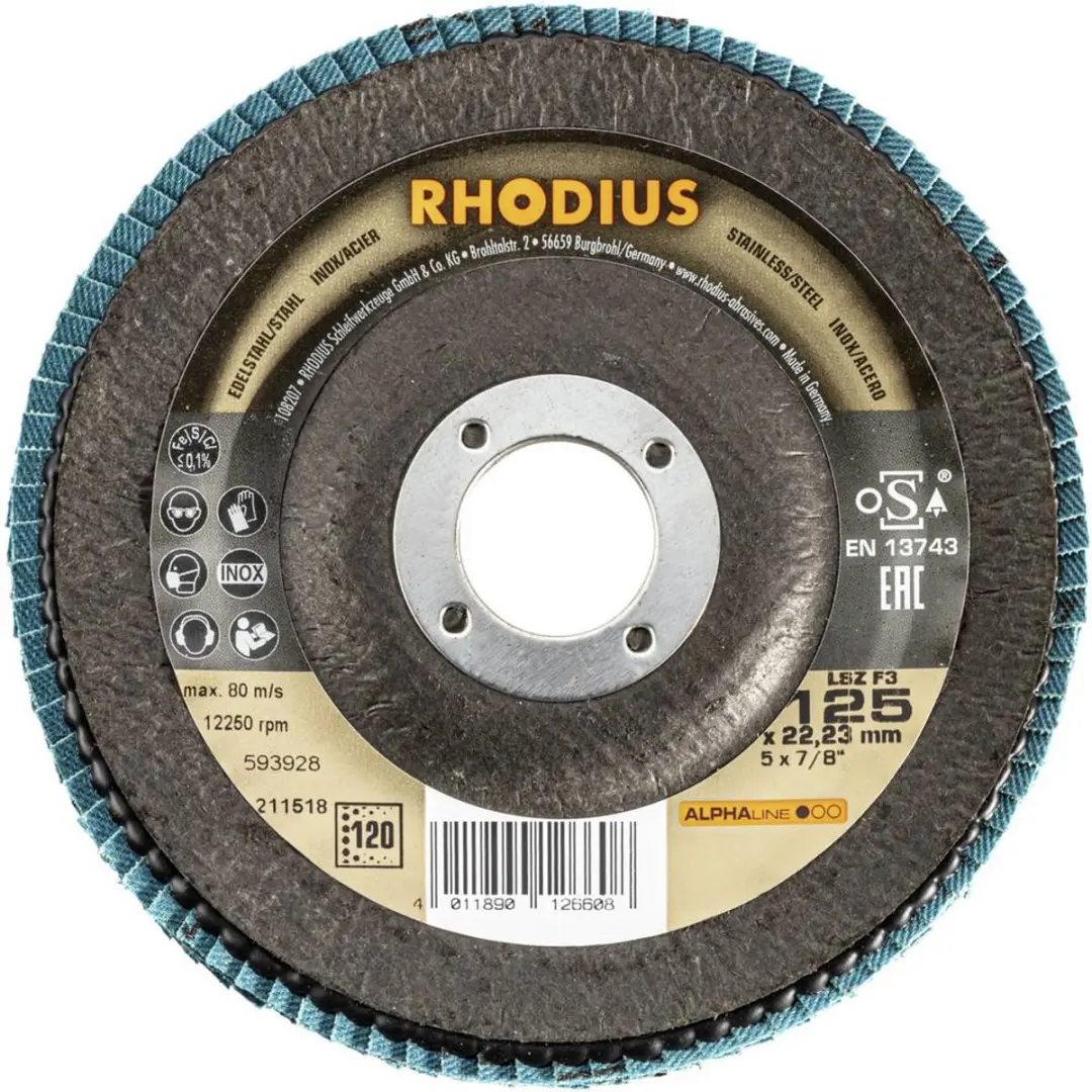 Rhodius 211518 Lamellenschijf RVS - 125mm - 10 Stuks