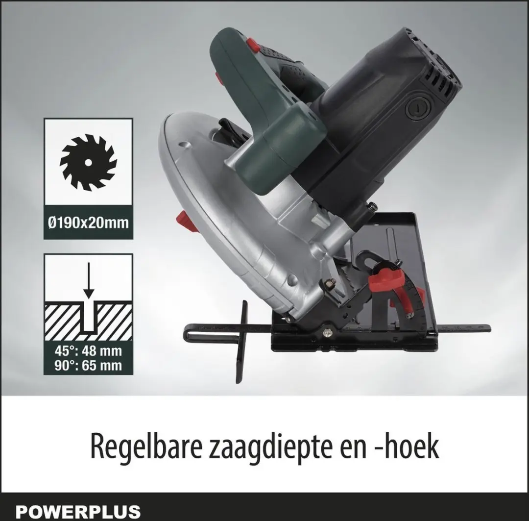 Powerplus POWP4010 Elektrische Cirkelzaag 1300W - Ø190mm
