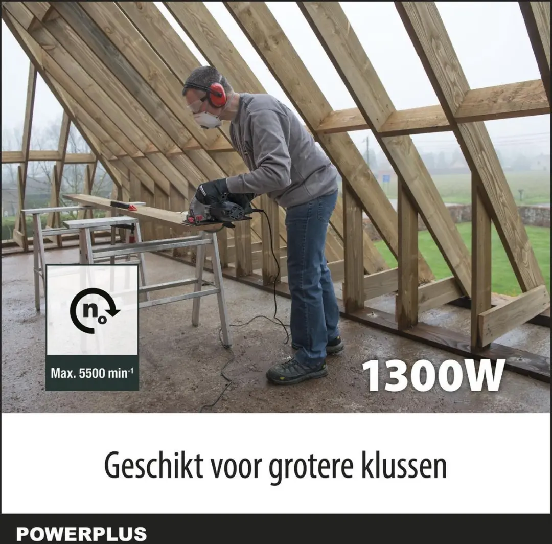 Powerplus POWP4010 Elektrische Cirkelzaag 1300W - Ø190mm