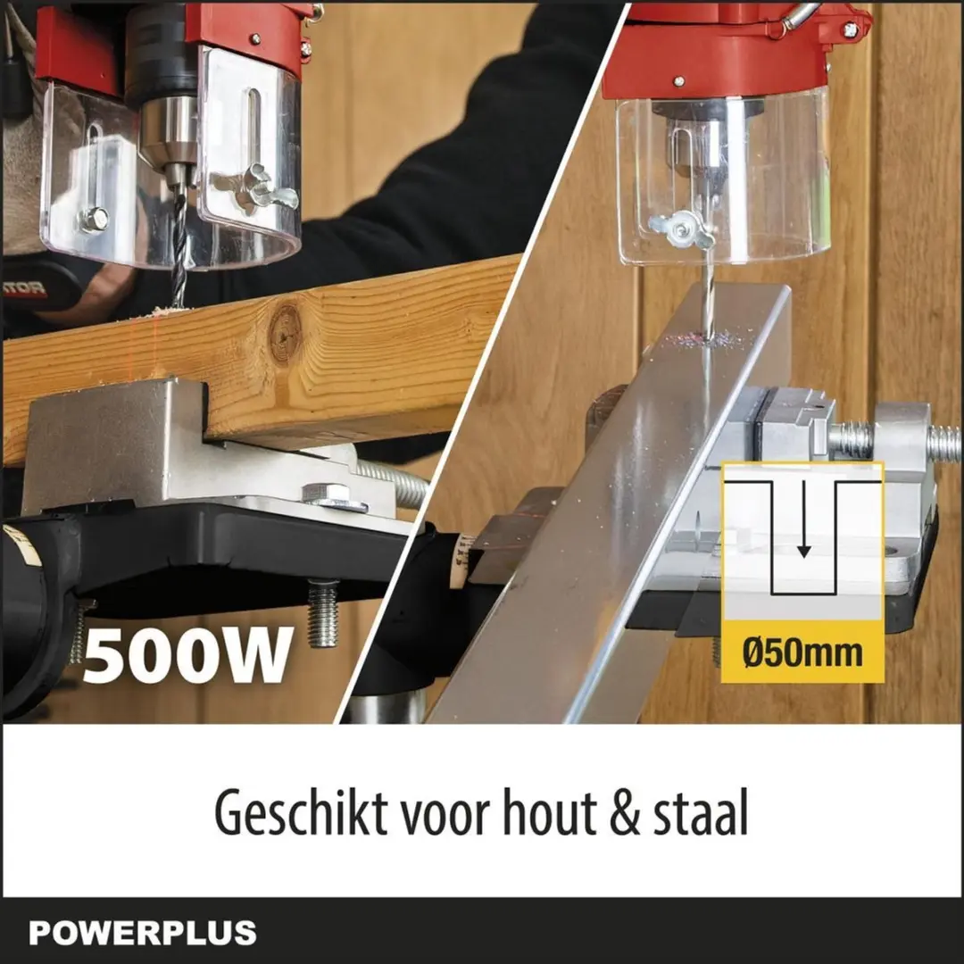Powerplus POWX156 Kolomboormachine 500W - 9 Snelheden - afbeelding 6 van 6