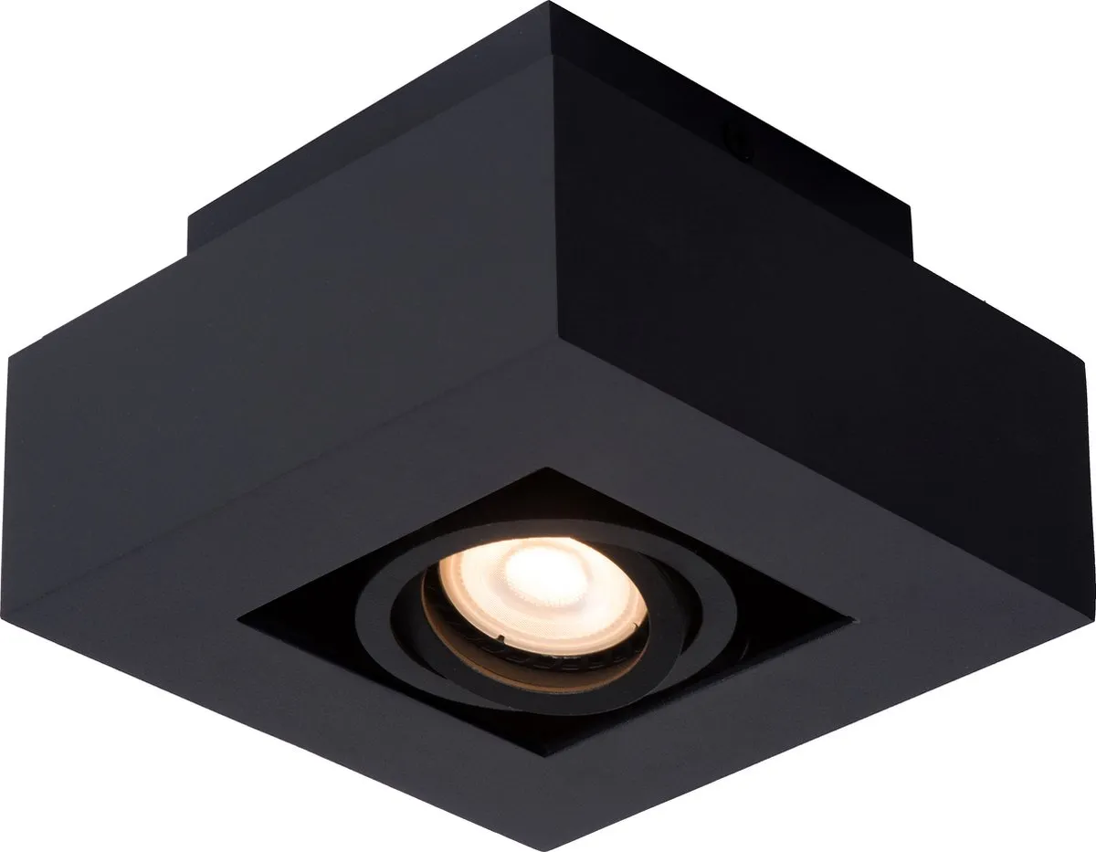 Lucide XIRAX Plafondspot LED Dim to Warm GU10 5W - Zwart