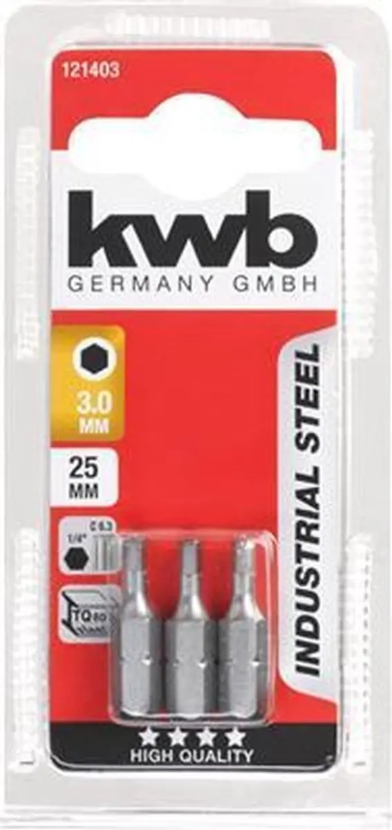 KWB 3 Bits 25mm Hex 3,0mm - KWB121403