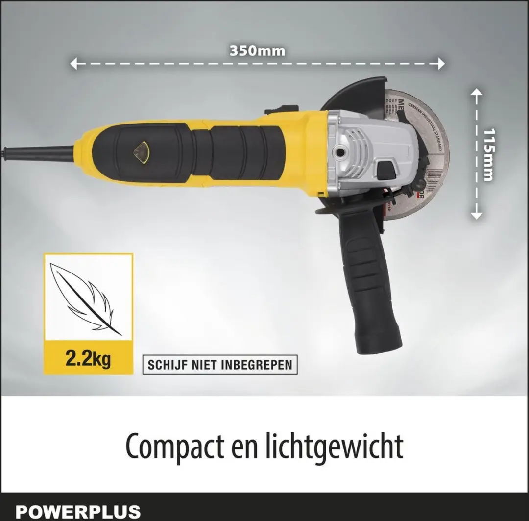 Powerplus POWX0611 Haakse Slijper 900W - 115mm