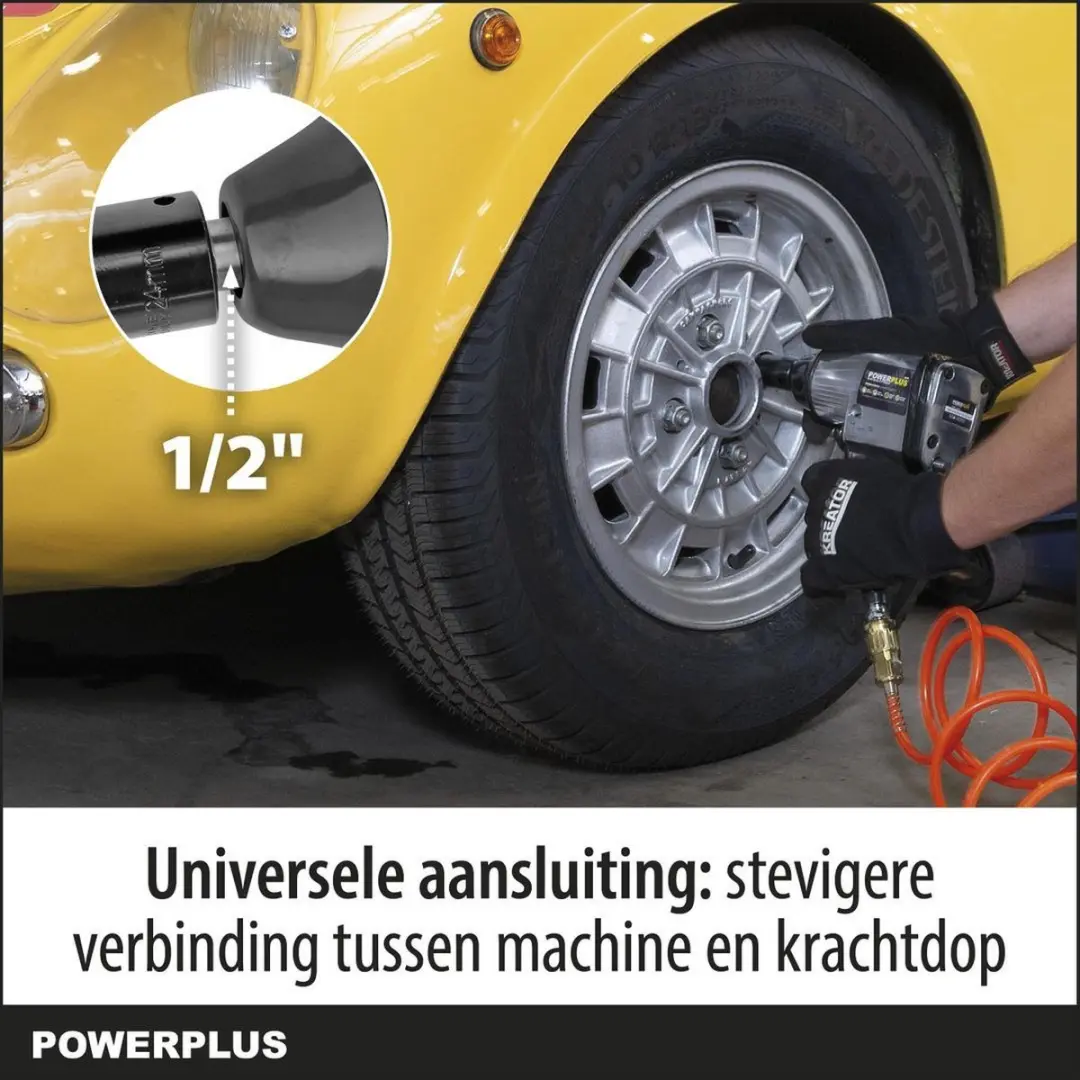 Powerplus POWAIR0010 Pneumatische Slagmoersleutel 1/2" - 7000 tpm