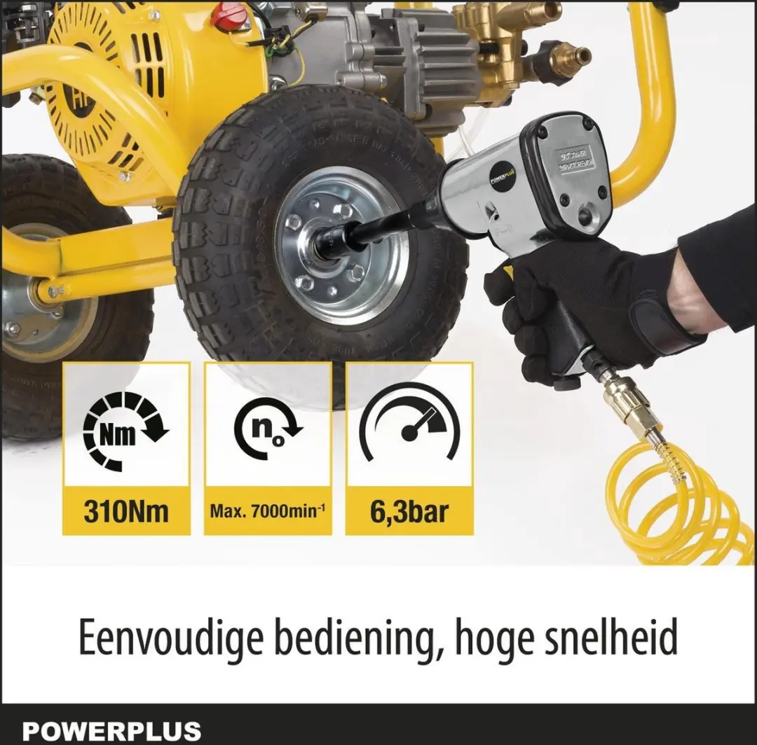 Powerplus POWAIR0010 Pneumatische Slagmoersleutel 1/2" - 7000 tpm