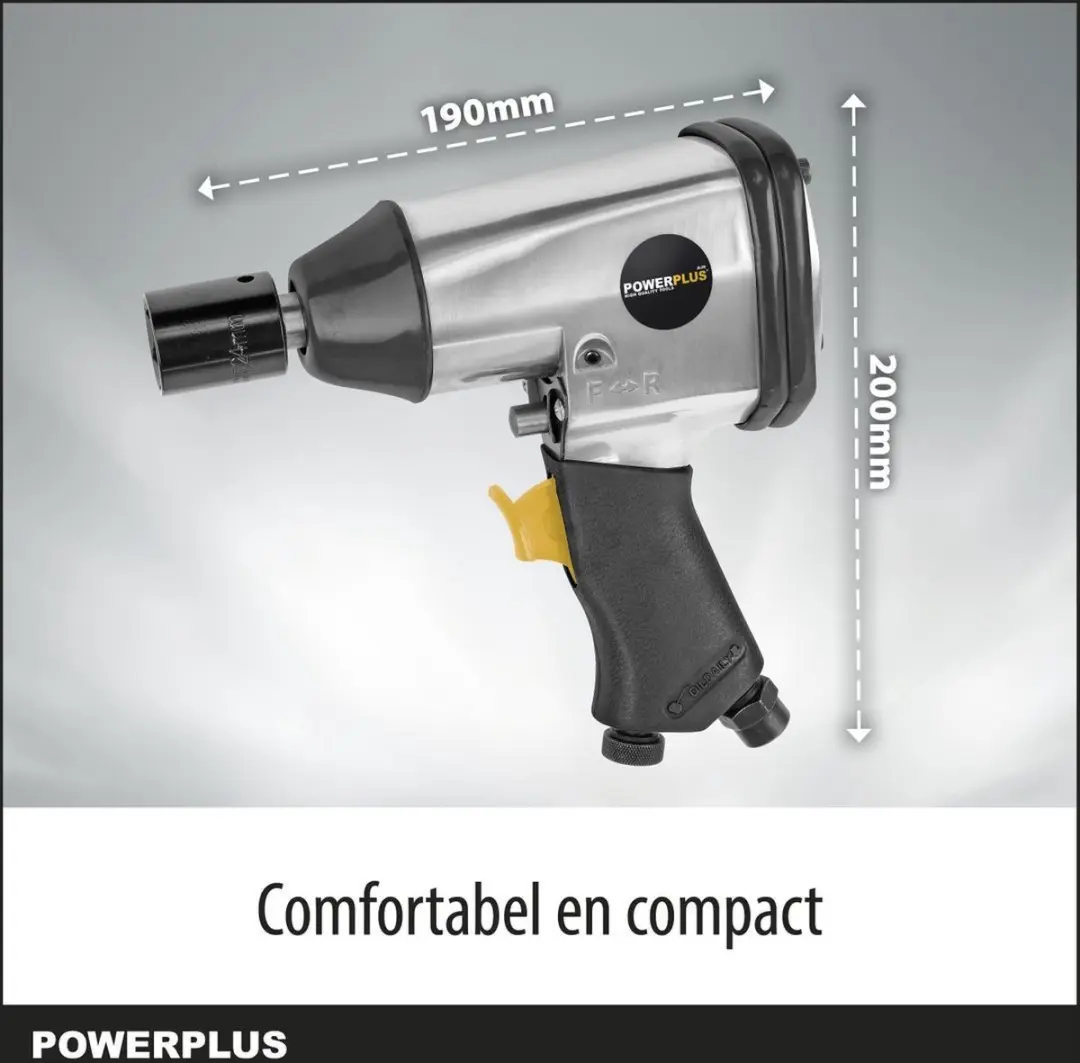 Powerplus POWAIR0010 Pneumatische Slagmoersleutel 1/2" - 7000 tpm