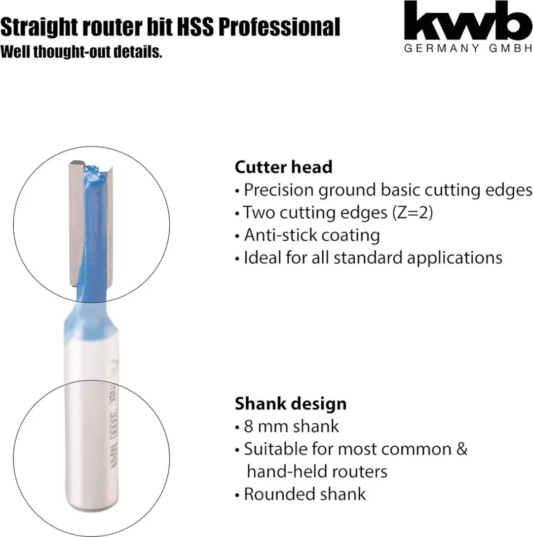 KWB HM-groeffrees Professional Ø6mm - 20mm - Blauw/grijs
