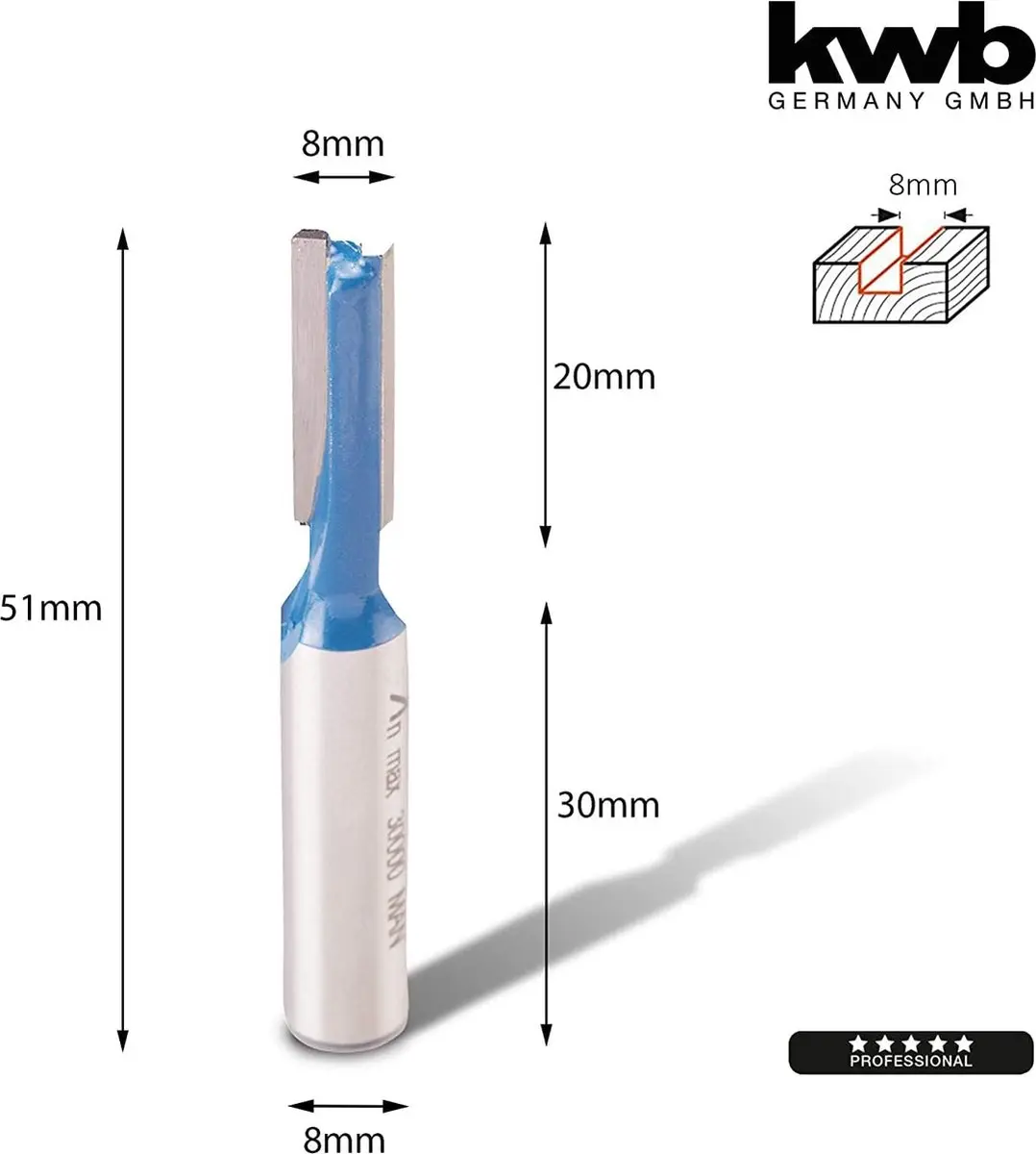 KWB HM-groeffrees Professional Ø6mm - 20mm - Blauw/grijs