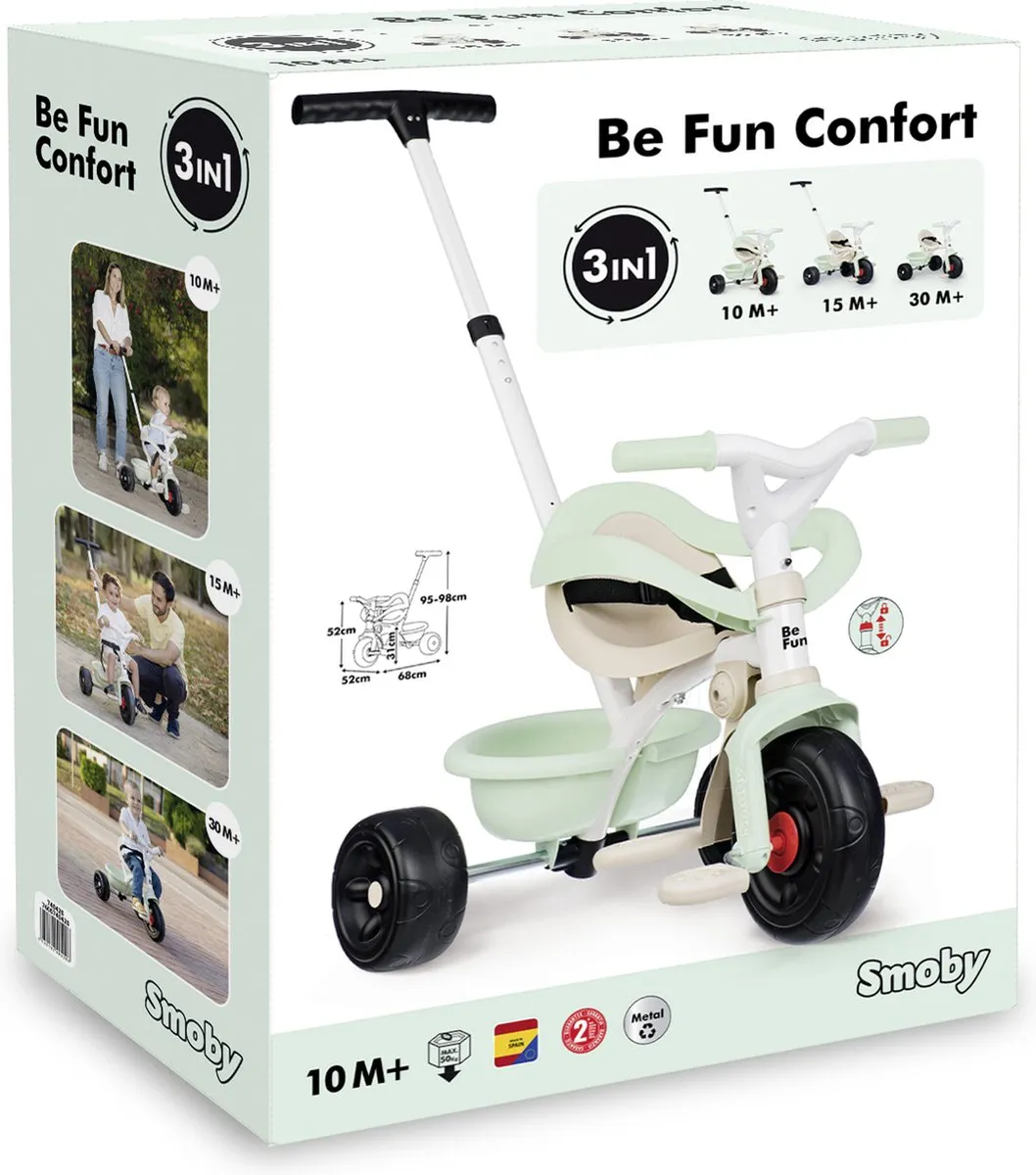 Smoby Be Fun Comfort Driewieler - Groen