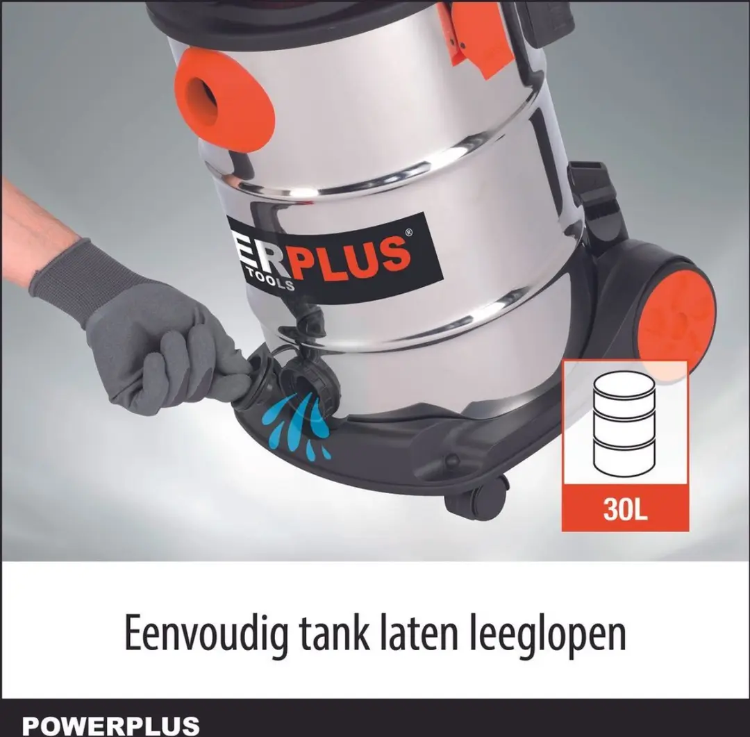 Powerplus POWDP6050 Dual Power Accu Stofzuiger Nat-Droog 30L - 2x Accu