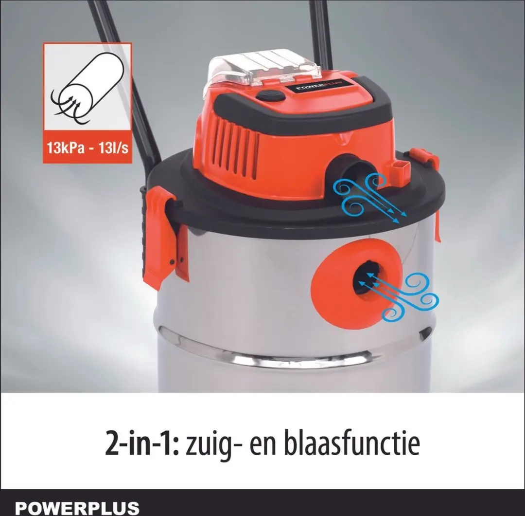 Powerplus POWDP6050 Dual Power Accu Stofzuiger Nat-Droog 30L - 2x Accu