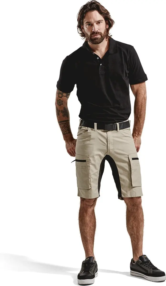 Blåkläder Service Short Stretch 1449-1845 Werkbroek - Maat 56 - Stone/Zwart - afbeelding 6 van 6