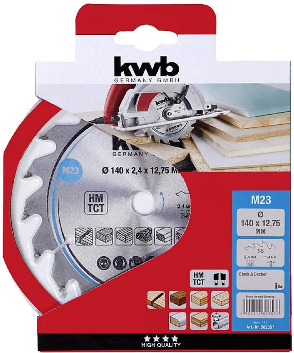KWB Hardmetaal-cirkelzaagblad 582357 - Metaal - 140x12,75mm
