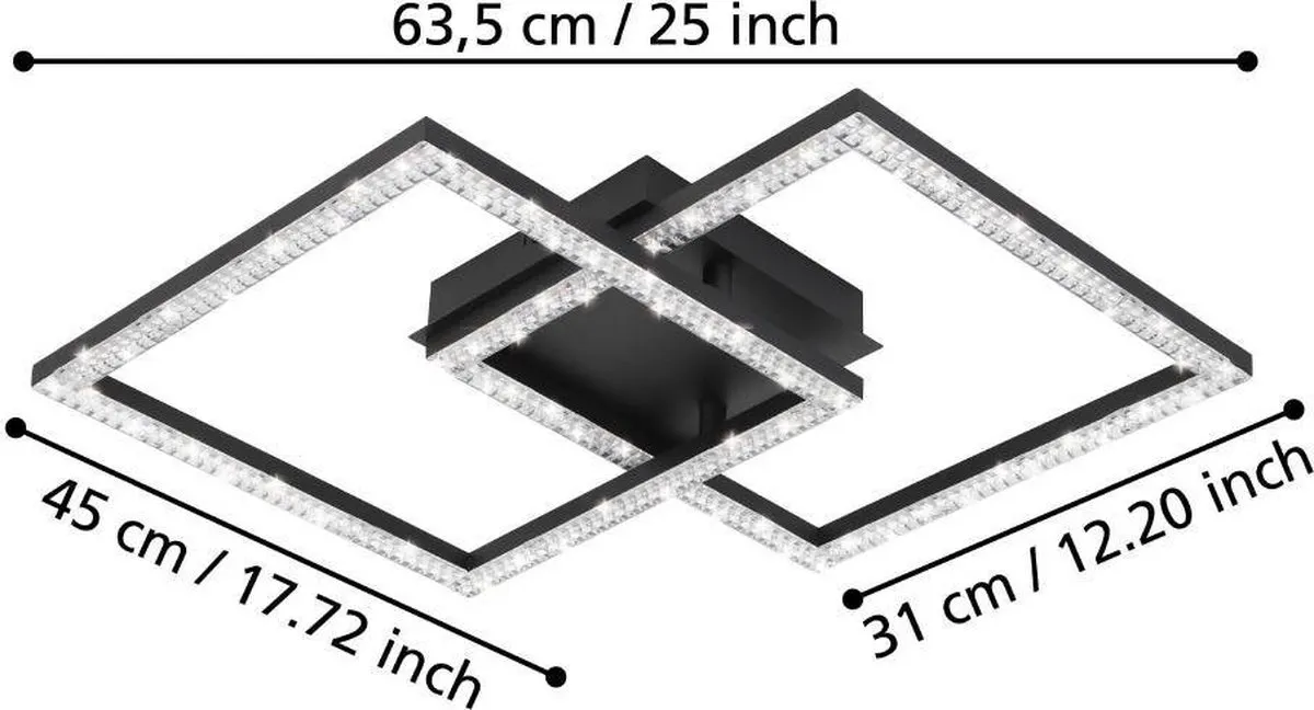 Eglo Lejias Plafondlamp LED 45cm Zwart