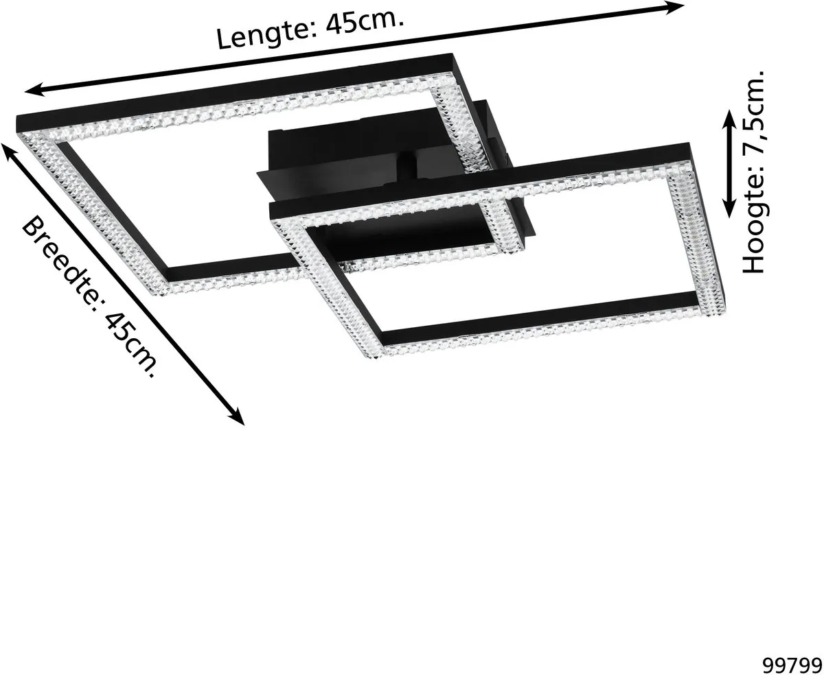 Eglo Lejias Plafondlamp LED 45cm Zwart