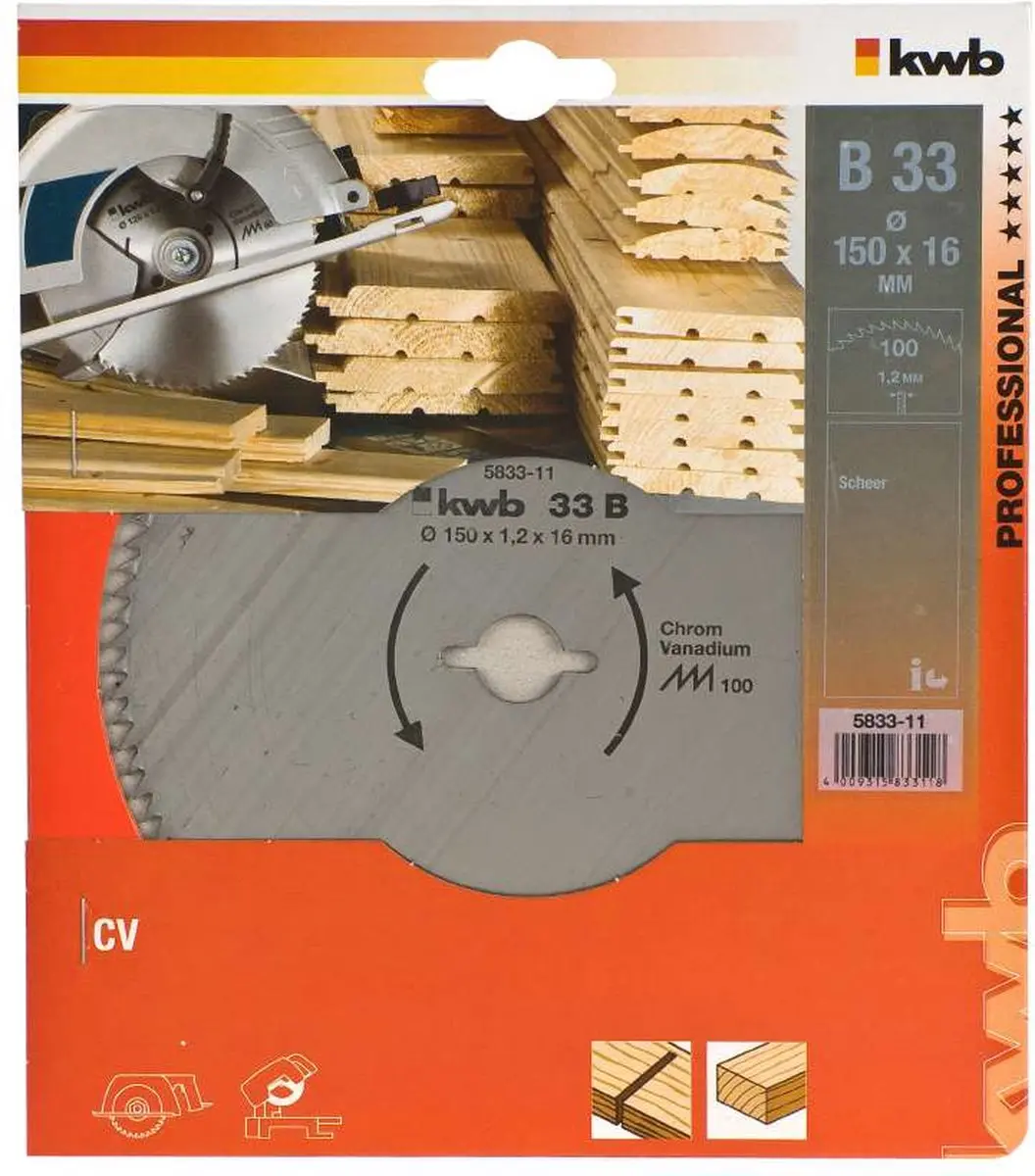 KWB 583311 Cirkelzaagblad Metaal 150x16mm