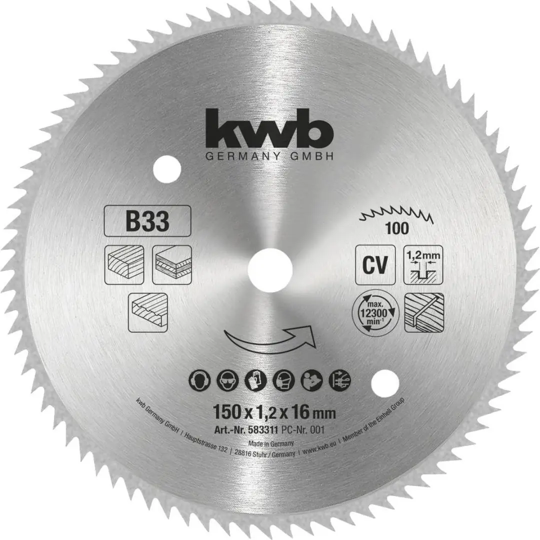 KWB 583311 Cirkelzaagblad Metaal 150x16mm