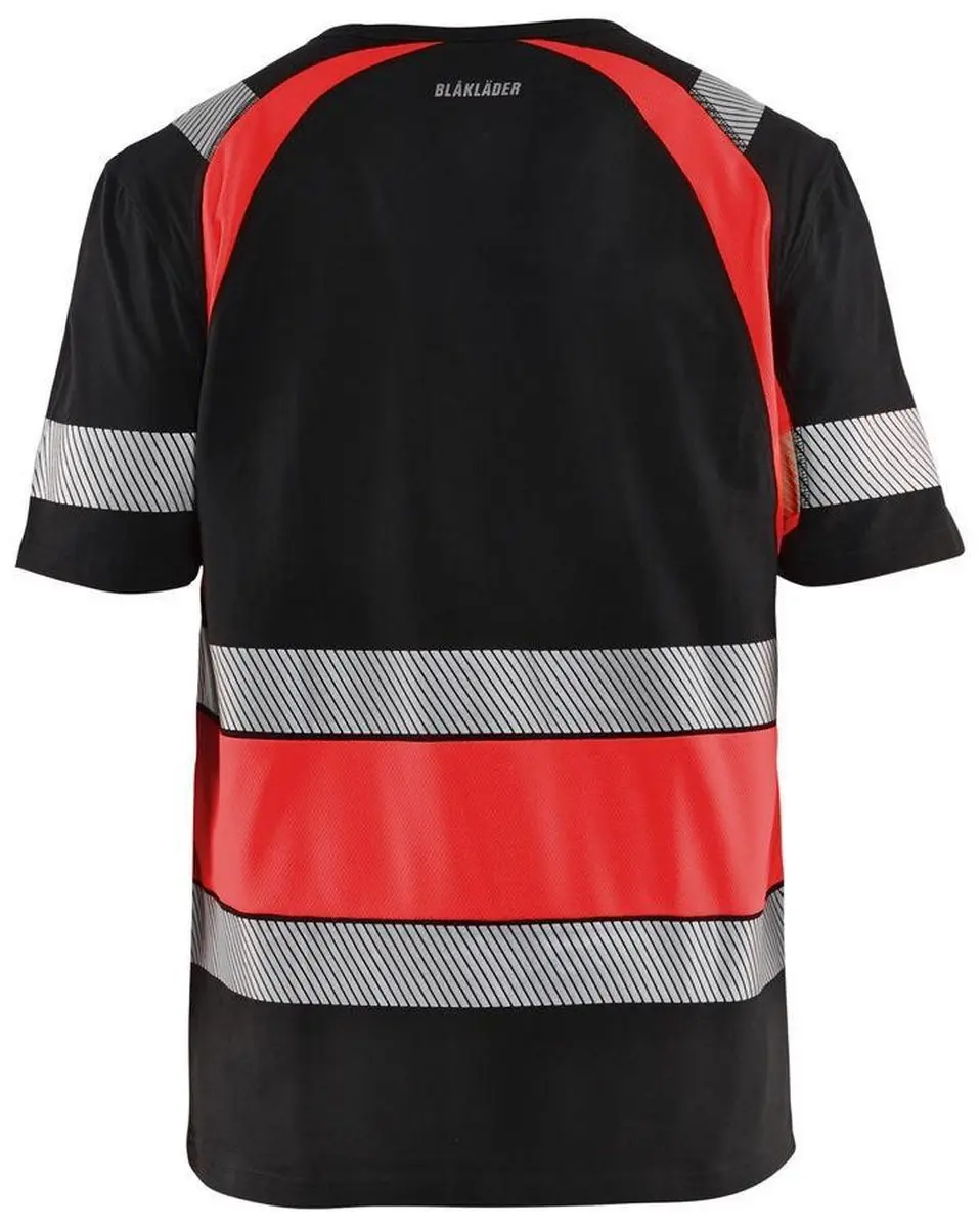 Blåkläder T-shirt High Vis 3421-1030 - M - Zwart/High Vis Rood