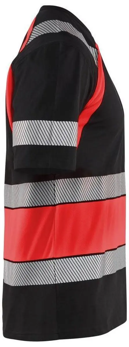 Blåkläder T-shirt High Vis 3421-1030 - M - Zwart/High Vis Rood