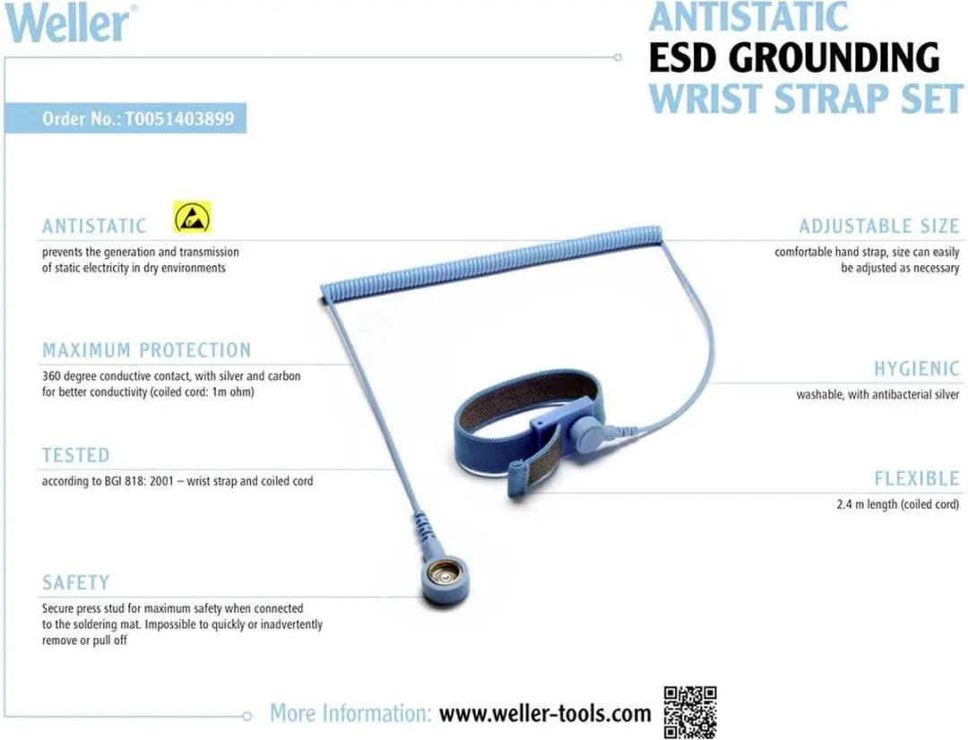 Weller T0051403899 ESD Armband Verbindingsset