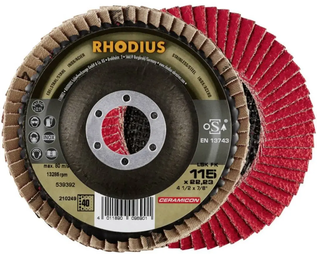Rhodius LSK FK Lamellenschijf 115mm - Ø22.23mm - Korrel 40 - RVS