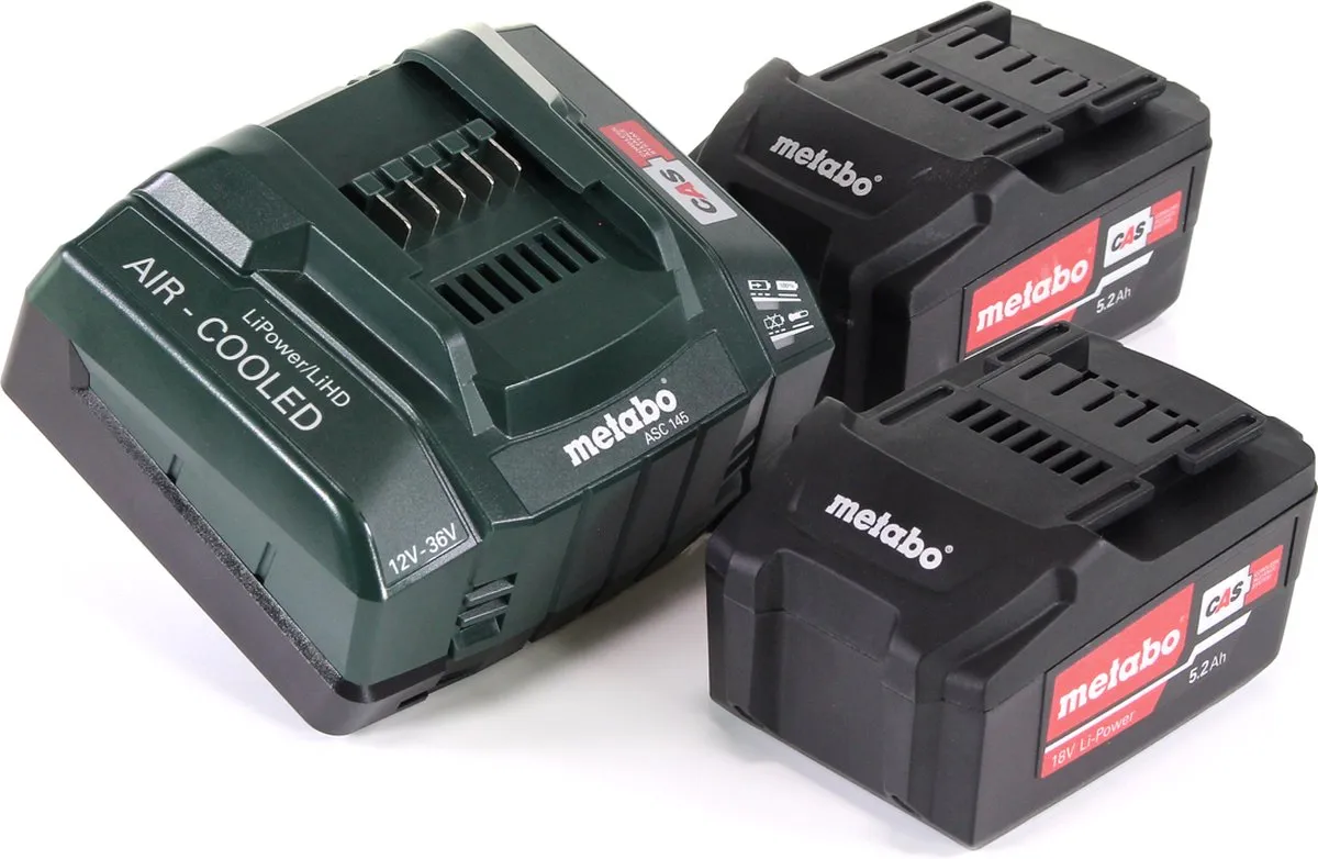 Metabo 18V Basis Accuset 5.2Ah - 2x Accu + Lader