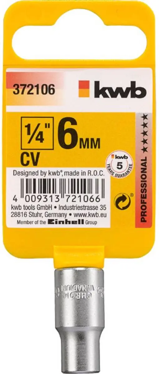 KWB Dopsleutel 1/4" - 6mm - Zilver