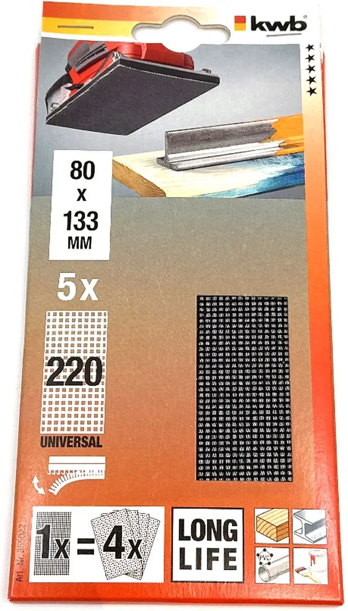 KWB Schuurgaas 80x133mm Korrel 220