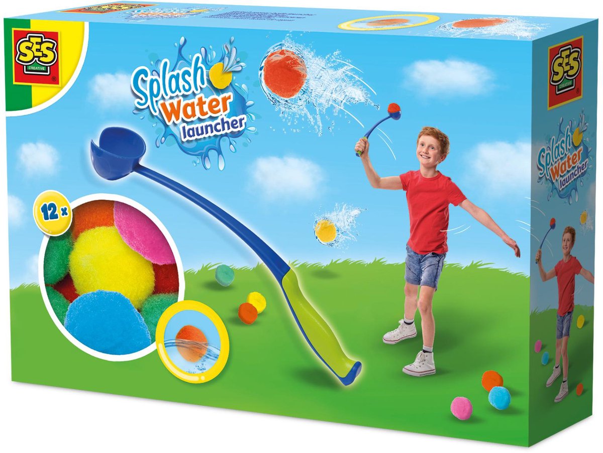 SES Creative 02318 Splash Waterballen Werper - Gooi herbruikbare waterballonen tot wel 25 meter - Herbruikbaar - Waterspeelgoed