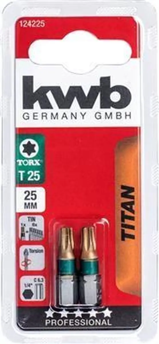 KWB Schroefbit Torx T25 Titaan - 2 Stuks