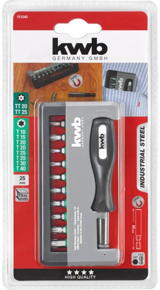 KWB Torx Bit-Box INDUSTRIAL STEEL 12-delig - T20