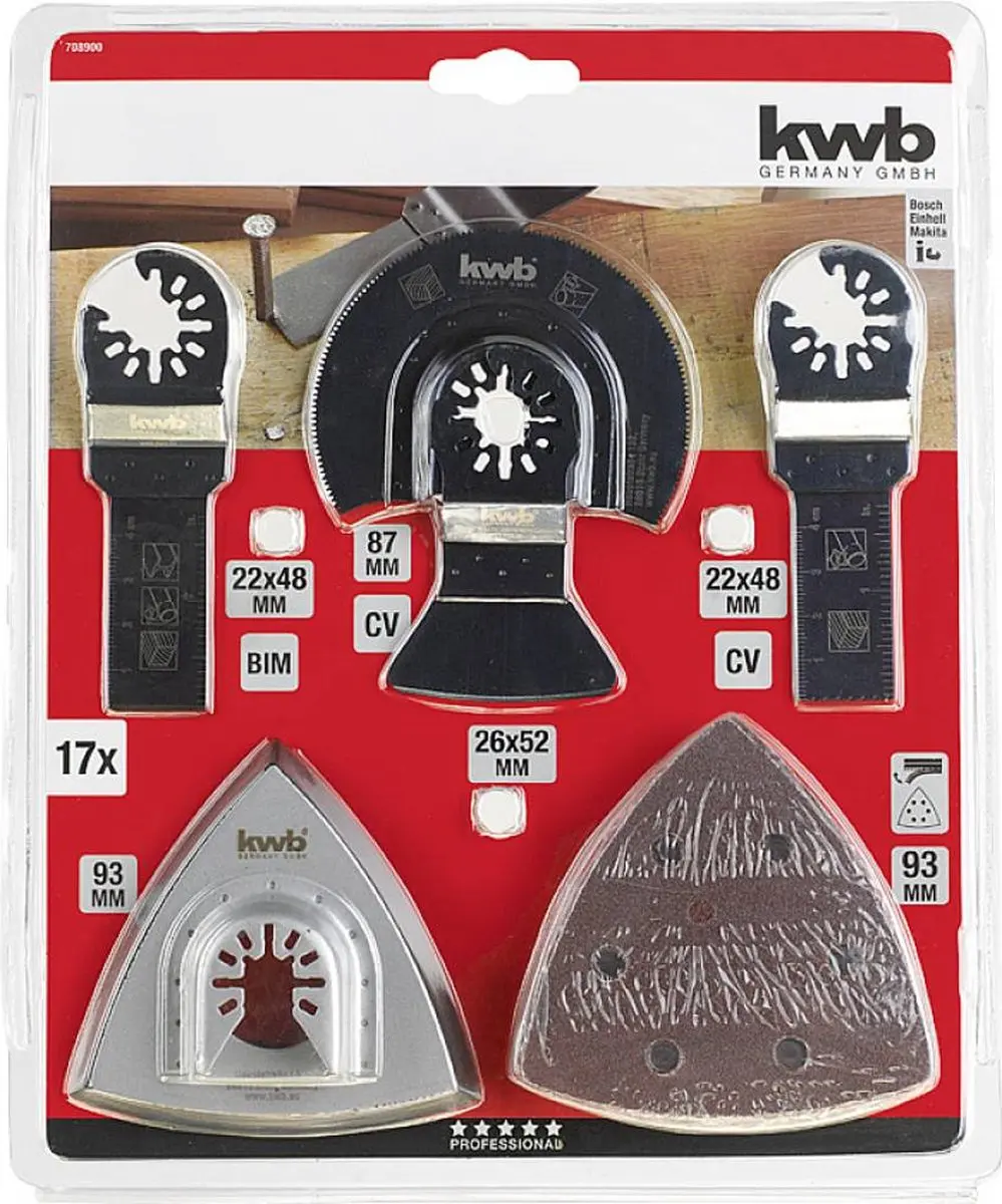 KWB Zaag- en Schuurbladen Multitool 17-delig 708900