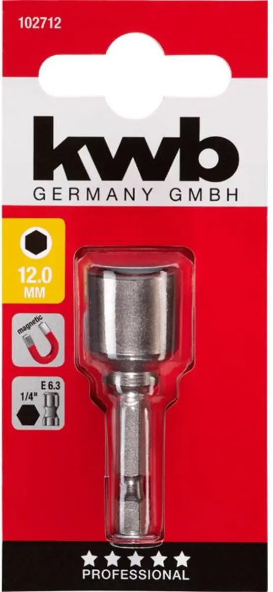 KWB Dopsleutelinzetstuk 12mm - Zeskant