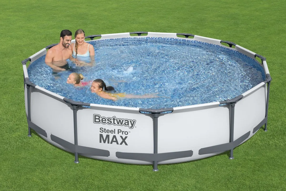 Bestway Steel Pro MAX Zwembad 366x76cm - 6473L Grijs/Zilver
