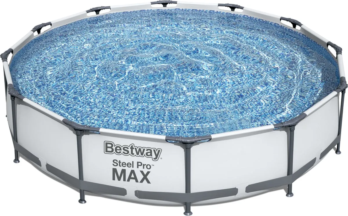 Bestway Steel Pro MAX Zwembad 366x76cm - 6473L Grijs/Zilver