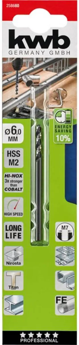 KWB Metaalboor Hi-Nox M2 6x93mm - Metaal