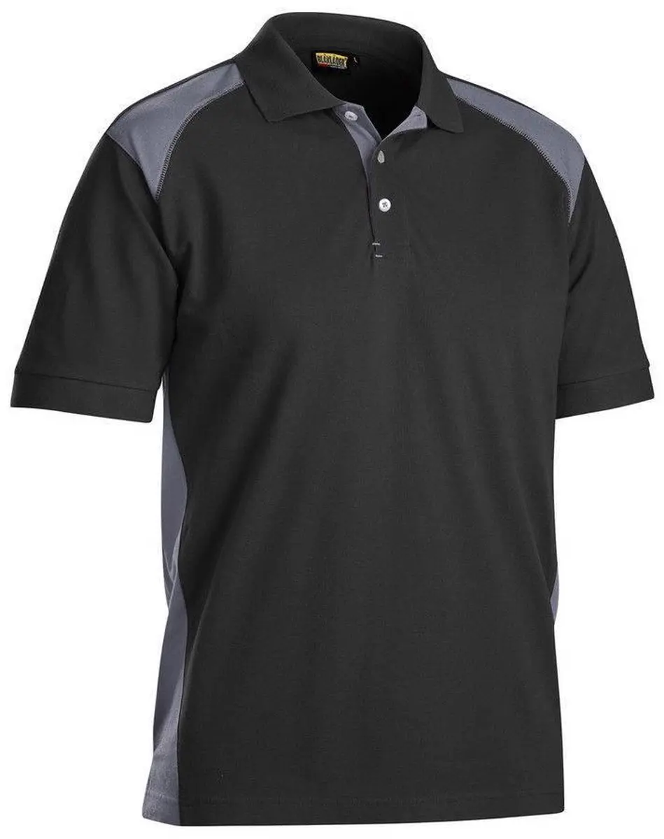 Blåkläder Polo Piqué Shirt - XXL - Zwart/Grijs