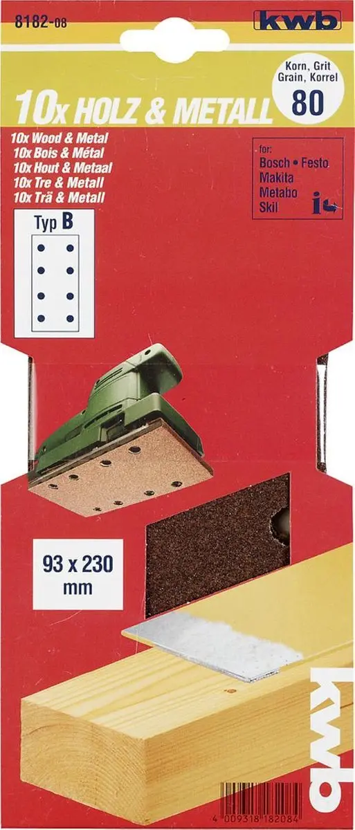 KWB Schuurstrook 93x230mm Korrel 40