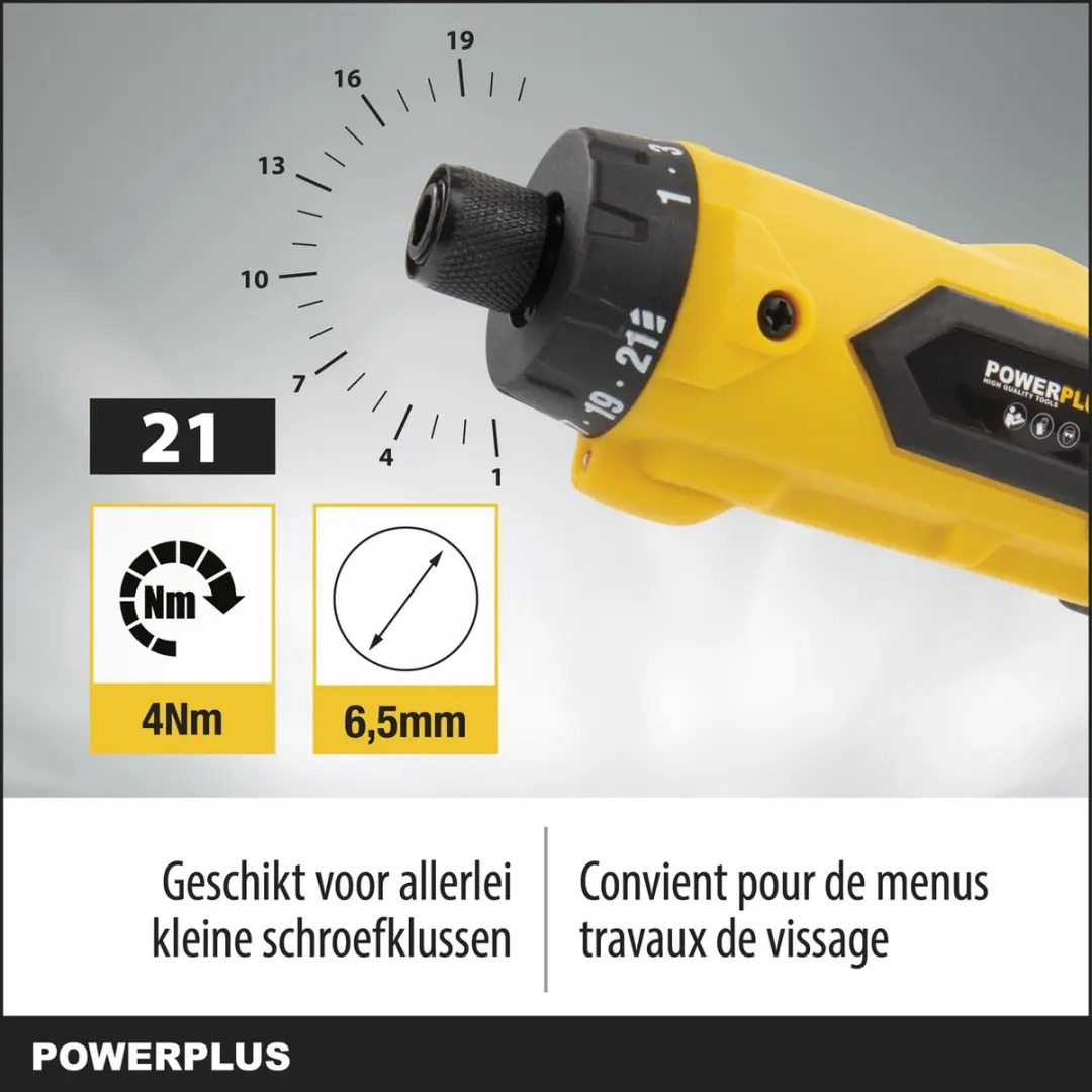 Powerplus POWX00410 Accu Schroevendraaier 8V - 7Nm - 2x1300mAh