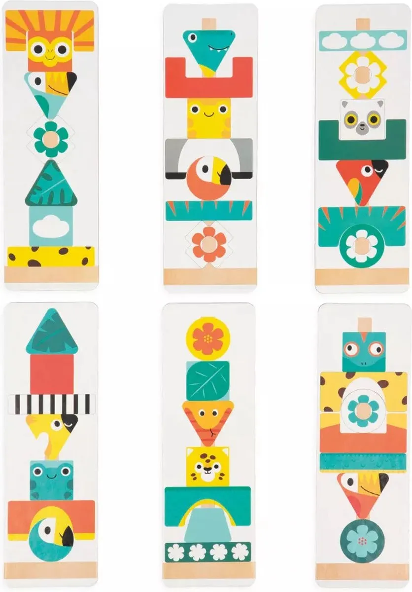 Janod Tropik Spel Totem Houten Stapelspel 8279 - 52 Stukken