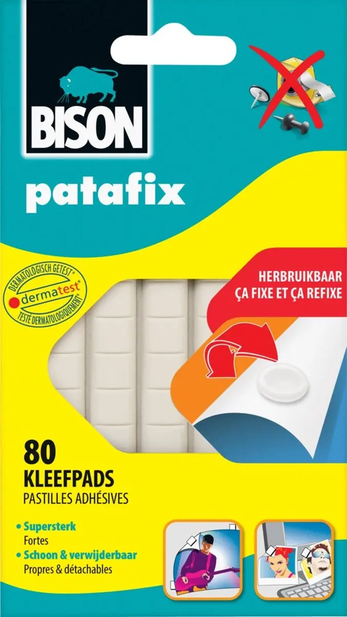Bison Patafix Kleefpads Wit - 80 Stuks