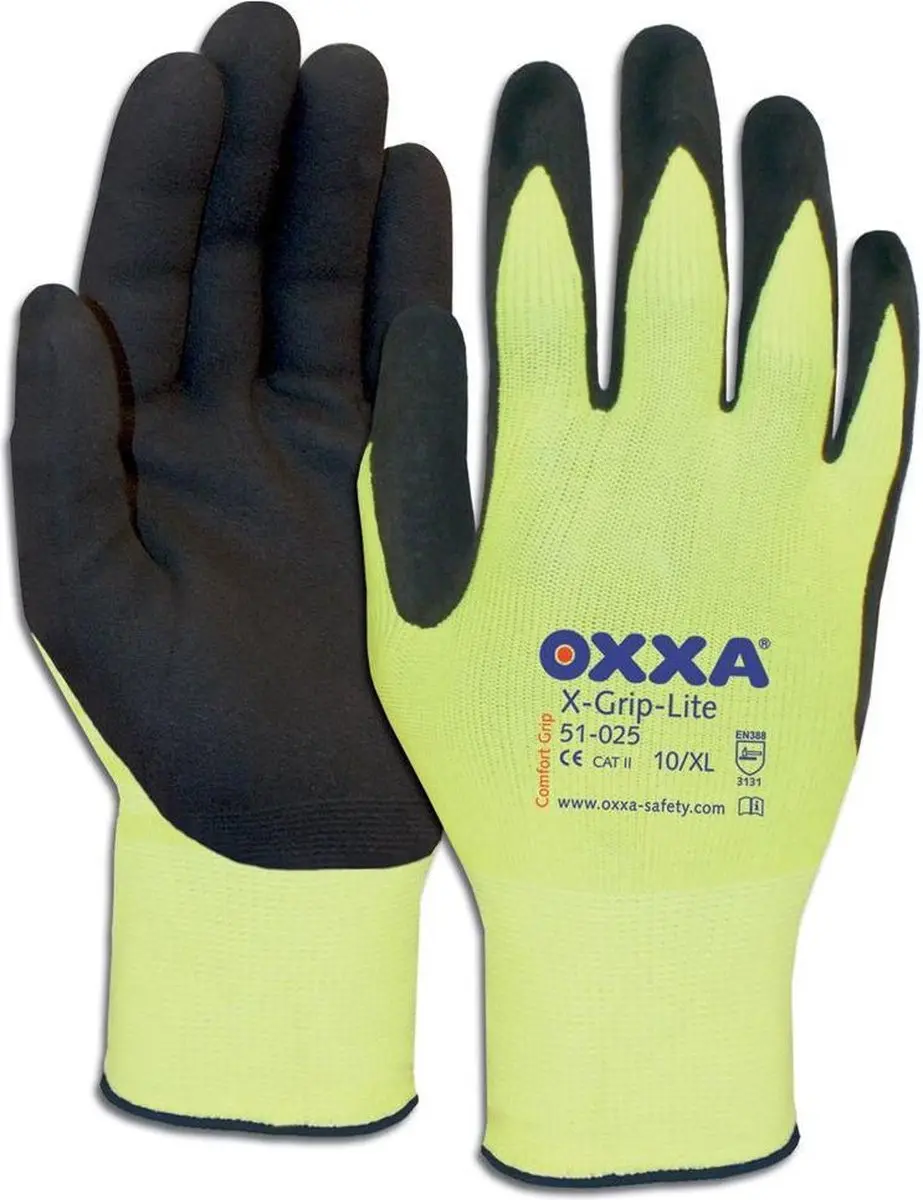 Oxxa X-Grip-Lite Werkhandschoen 11/XXL - Geel/Zwart