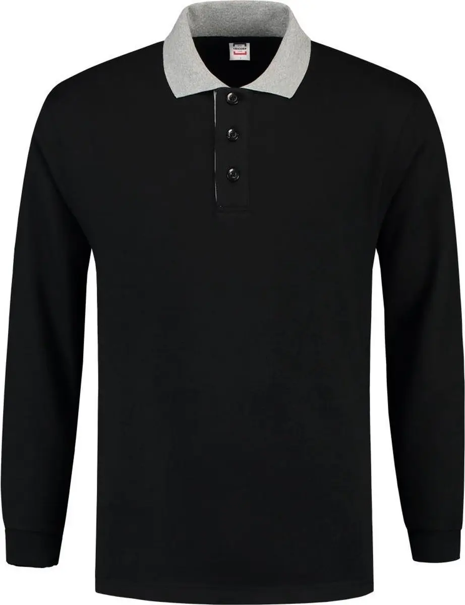 Tricorp Polo Sweater Contrast 301006 - Zwart/Grijs XL